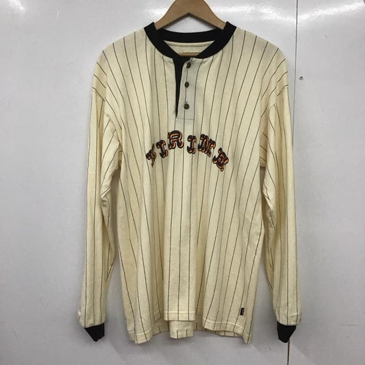 キリメ Kirime カットソー 長袖 長袖カットソー ヘンリーネックカットソー ストライプシャツ XL ロゴ、文字 アイボリー / アイボリー /  メンズ USED 古着 中古 10142976