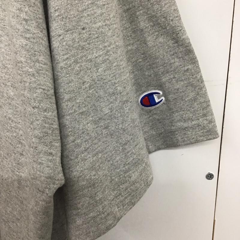 チャンピオン Champion Tシャツ 半袖 半袖カットソー 無地Tシャツ クルーネックカットソー XL 無地 灰 / グレー /  メンズ USED 古着 中古 10134796