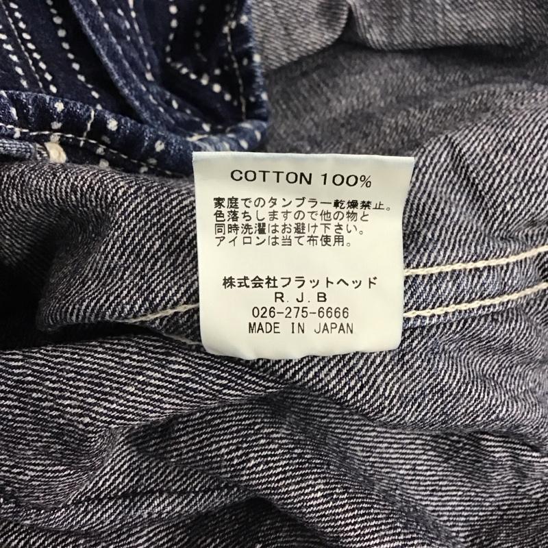 フラットヘッド The Flat Head シャツ、ブラウス 長袖 f-ds101 ウォバッシュウエスタンシャツ 長袖デニムシャツ 38 ストライプ インディゴ / インディゴ /  メンズ USED 古着 中古 10141808