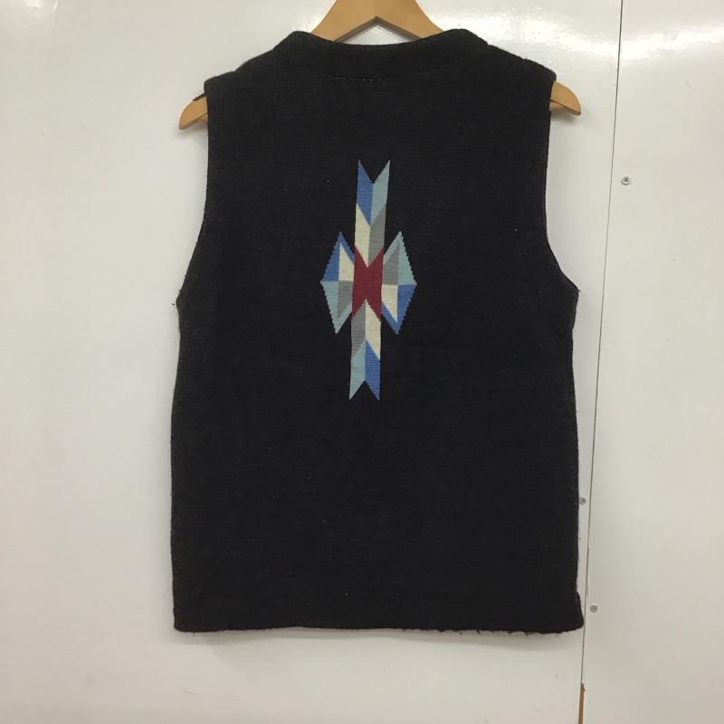 クライミー CRIMIE ベスト ベスト ニットベスト ノースリーブカットソー フロントボタン L プリント 黒 / ブラック /  メンズ USED 古着 中古 10142986