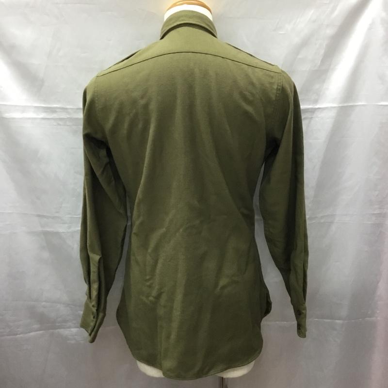 ミリタリー ミリタリー シャツ、ブラウス 長袖 ミリタリーシャツ 長袖シャツ ジャケット 無地 カーキ / カーキ /  メンズ USED 古着 中古 10112326