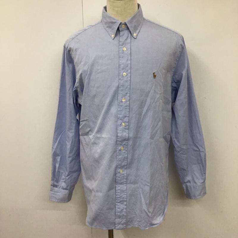 ラルフローレン RALPHLAUREN シャツ、ブラウス 長袖 長袖シャツ カラーシャツ ボタンダウンシャツ 長袖カットソー ロゴ、文字 水色 / ライトブルー /  メンズ USED 古着 中古 10115135