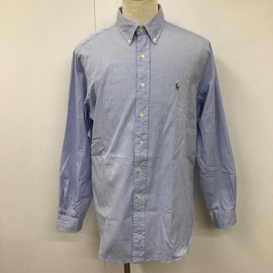 ラルフローレン RALPHLAUREN シャツ、ブラウス 長袖 長袖シャツ カラーシャツ ボタンダウンシャツ 長袖カットソー ロゴ、文字 水色 / ライトブルー /  メンズ USED 古着 中古 10115135