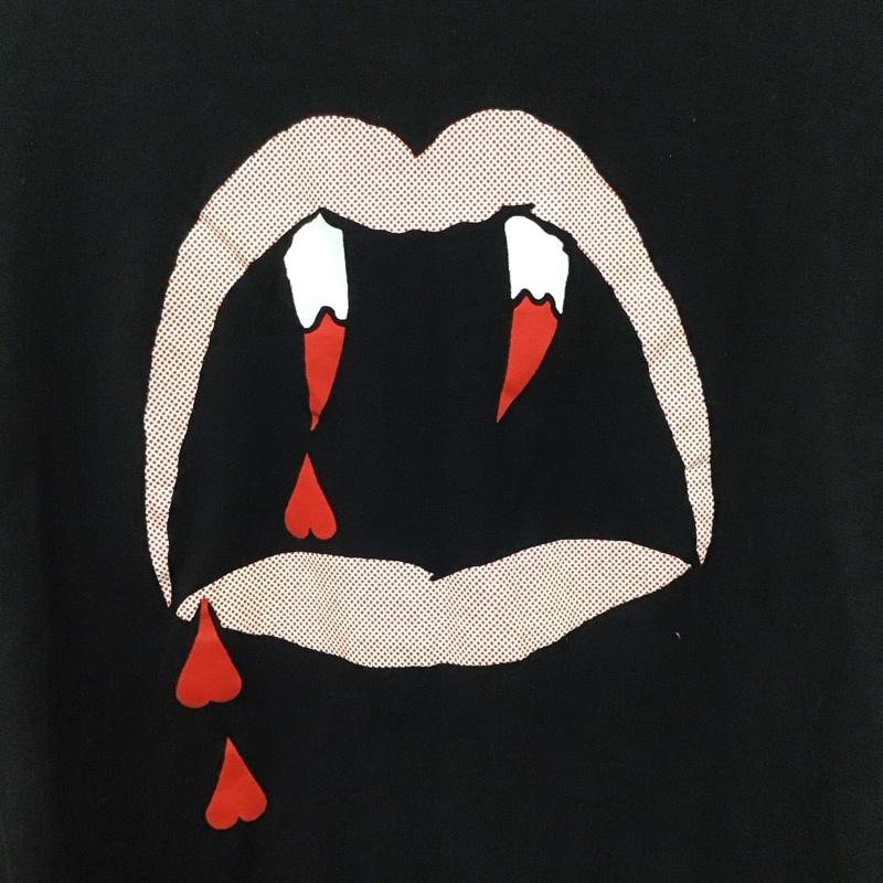 サンローラン SAINTLAURENT Tシャツ 半袖 半袖カットソー プリントTシャツ クルーネックカットソー XS プリント 黒 / ブラック /  メンズ USED 古着 中古 10150888