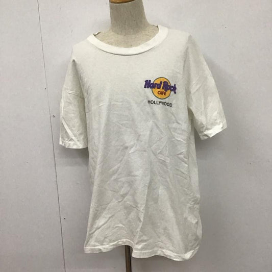 ハードロックカフェ HARD ROCK CAFE Tシャツ 半袖 バックプリント ギター XL ロゴ、文字 白 / ホワイト /  メンズ USED 古着 中古 10107546