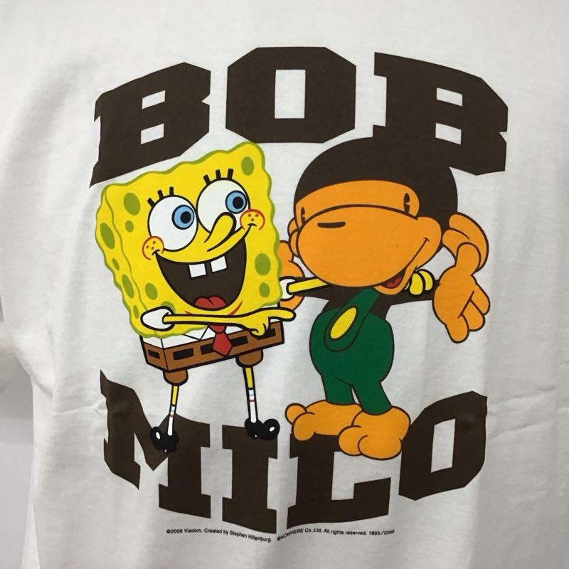 ベイプ BAPE Tシャツ 半袖 半袖カットソー プリントTシャツ クルーネックカットソー L プリント 白 / ホワイト /  メンズ USED 古着 中古 10127805