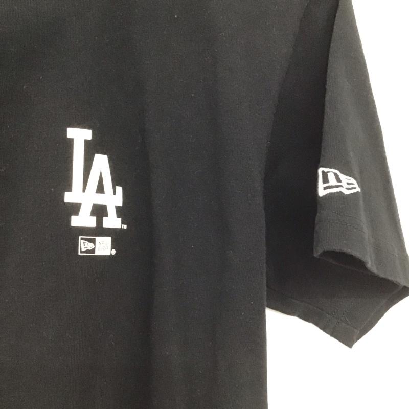 ニューエラ NEW ERA Tシャツ 半袖 半袖カットソー プリントTシャツ クルーネックカットソー L ロゴ、文字 黒 / ブラック /  メンズ USED 古着 中古 10148124