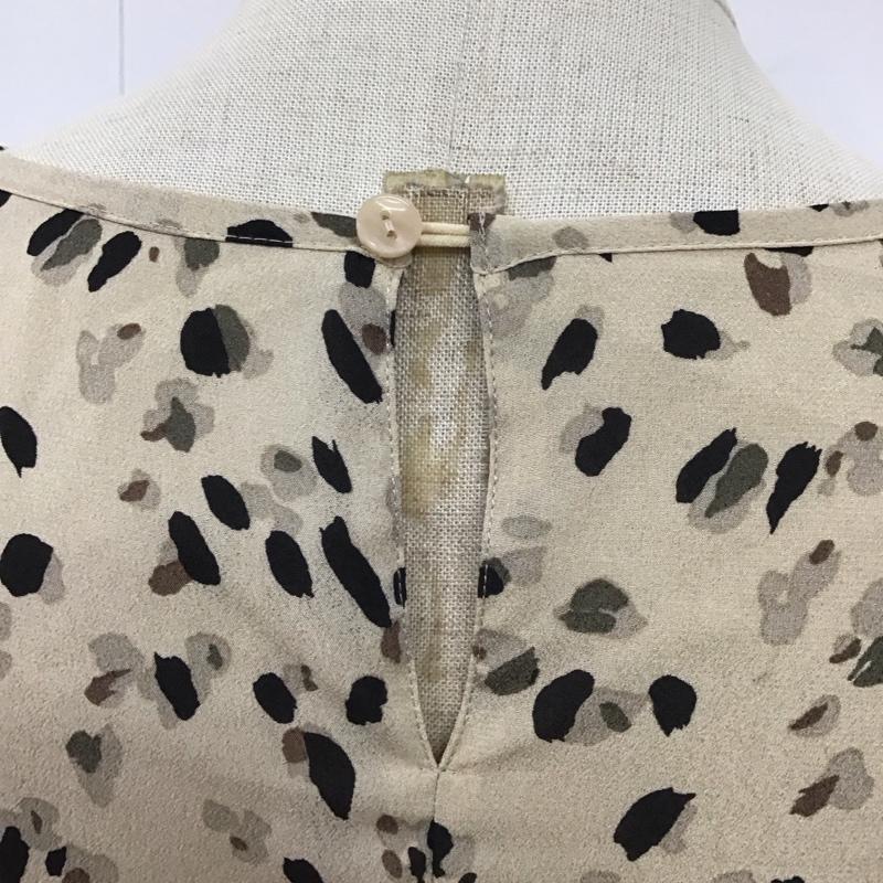 ナチュラルビューティーベーシック NATURAL BEAUTY BASIC ワンピース ロングスカート 017-9240906 長袖ロングワンピース クルーネックカットソー 総柄 S 総柄 茶 / ブラウン /  レディース USED 古着 中古 10116973
