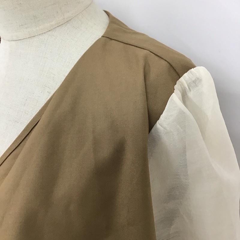 エミプラス emi+ ワンピース ミニスカート M 無地 ベージュ / ベージュ / X アイボリー / アイボリー /  レディース USED 古着 中古 10116508