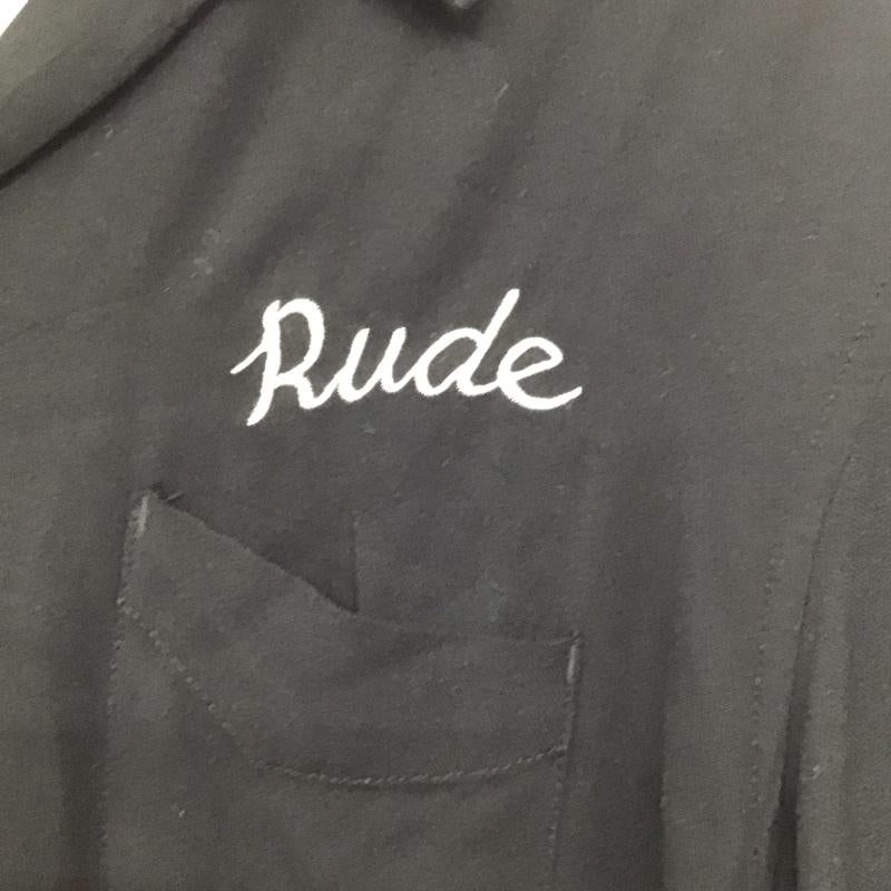 ルードギャラリー RUDE GALLERY シャツ、ブラウス 半袖 半袖シャツ 刺繍シャツ ポケットシャツ 3 ロゴ、文字 黒 / ブラック /  メンズ USED 古着 中古 10129452
