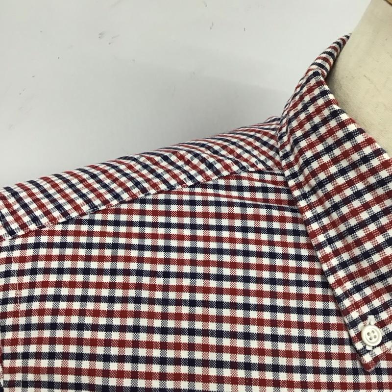 ブルックスブラザーズ BROOKS BROTHERS シャツ、ブラウス 長袖 BLACK FLEECE コットン BB1 USA ボタンダウン チェック 白 / ホワイト / X 赤 / レッド / X 紺 / ネイビー /  メンズ USED 古着 中古 10112672