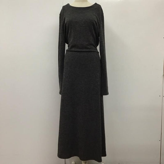 ザラ ZARA ワンピース ロングスカート 長袖ロングワンピース フレアワンピース 切り替えワンピース XL 無地 灰 / グレー /  レディース USED 古着 中古 10118564