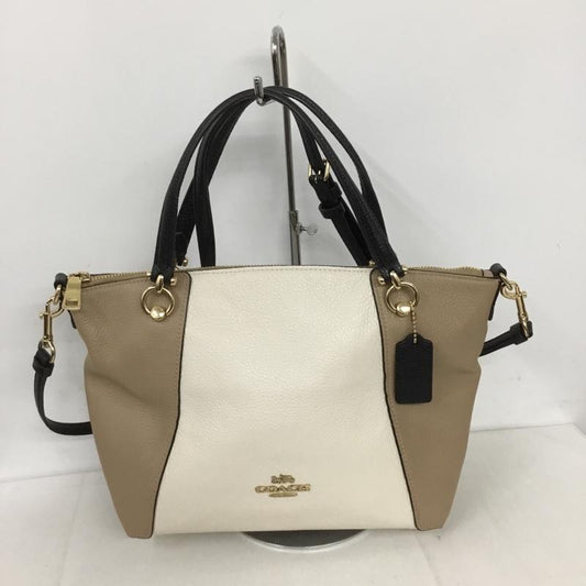 コーチ COACH ショルダーバッグ ショルダーバッグ C6841 ケイシー サッチェル カラーブロック ハンドバッグ 2WAY ロゴ、文字 ベージュ / ベージュ / X 黒 / ブラック / X オフホワイト / オフホワイト /  レディース USED 古着 中古 10130794