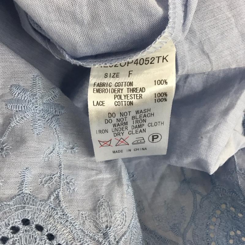 ブロードゥリー&コー Broderie & Co ワンピース ひざ丈スカート NL52OP4052TK コットン刺繍ギャザーワンピ タグ付き FREE 刺繍 水色 / ライトブルー /  レディース USED 古着 中古 10106712
