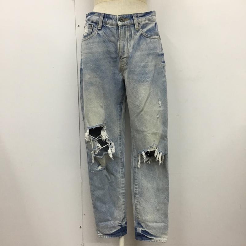ジーナシス JEANASIS パンツ デニム、ジーンズ JS050064N9 デニムジーンズ スリムパンツ カジュアルパンツ S ダメージ加工 インディゴ / インディゴ /  レディース USED 古着 中古 10110105