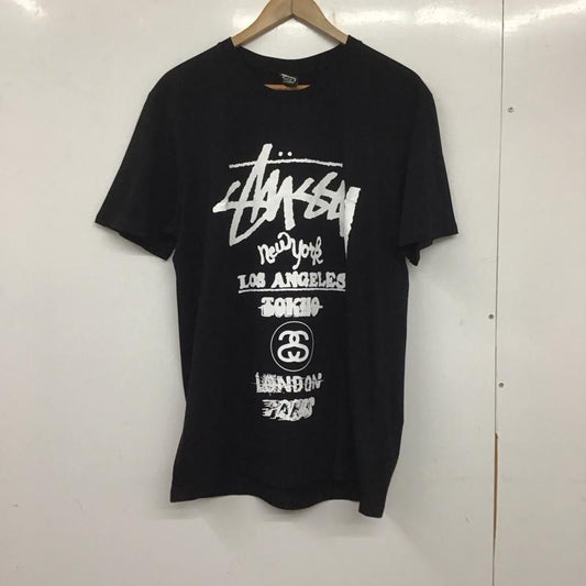 ステューシー STUSSY Tシャツ 半袖 半袖カットソー プリントTシャツ クルーネックカットソー L プリント 黒 / ブラック /  メンズ USED 古着 中古 10138439