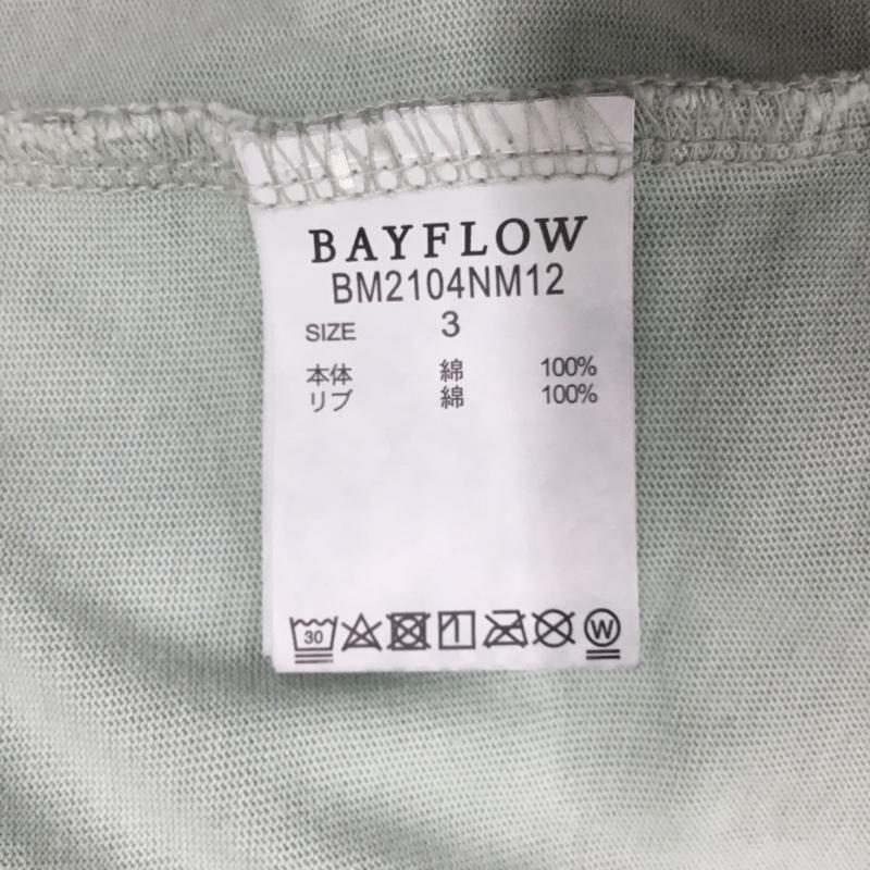 ベイフロー BAYFLOW Tシャツ 半袖 半袖カットソー プリントTシャツ クルーネックカットソー 3 プリント 緑 / グリーン /  メンズ USED 古着 中古 10114145