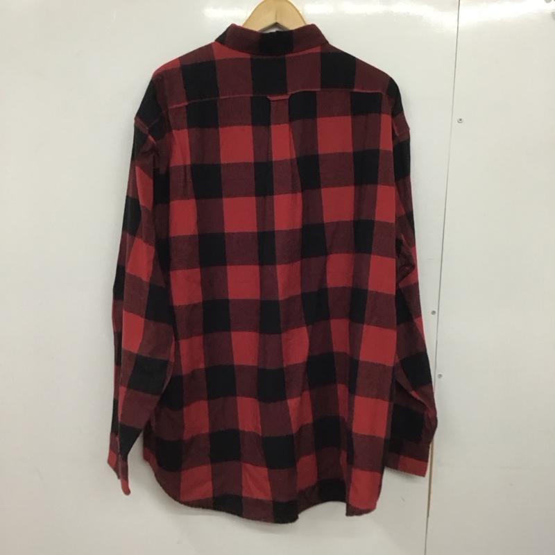 センスオブプレイス SENSEOFPLACE シャツ、ブラウス 長袖 長袖シャツ チェックシャツ カラーシャツ XXL チェック 黒 / ブラック / X 赤 / レッド /  メンズ USED 古着 中古 10147837