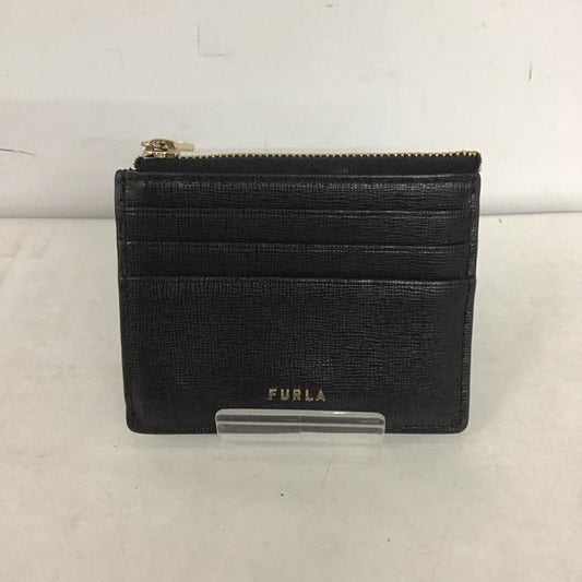 フルラ FURLA カードケース カードケース ファスナー付き パスケース ロゴ、文字 黒 / ブラック /  レディース USED 古着 中古 10139349