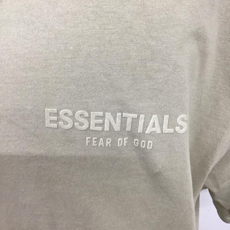 エッセンシャルズ ESSENTIALS Tシャツ 半袖 モックネック S ロゴ、文字 ベージュ / ベージュ /  メンズ USED 古着 中古 10111572