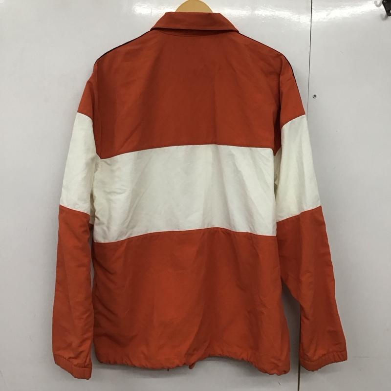アディダス adidas ジャケット、上着 ジャンパー、ブルゾン dv3171 コーチジャケット ジップアップジャケット アウター ロゴ、文字 白 / ホワイト / X 橙 / オレンジ /  メンズ USED 古着 中古 10141009