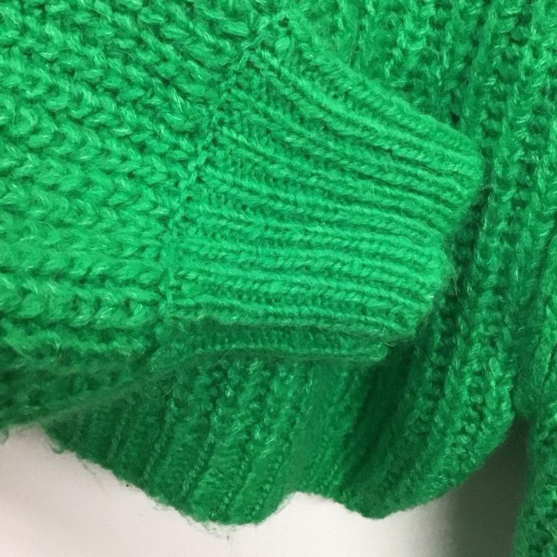 ザラ ZARA ニット、セーター 長袖 長袖ニットカットソー クルーネック セーター ショート丈 L 無地 緑 / グリーン /  レディース USED 古着 中古 10142447