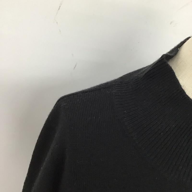アズールバイマウジー AZUL BY MOUSSY ワンピース ひざ丈スカート 250ESS73-145I スリットニット ニットワンピース モックネック ミドル丈 M 無地 黒 / ブラック /  レディース USED 古着 中古 10122876