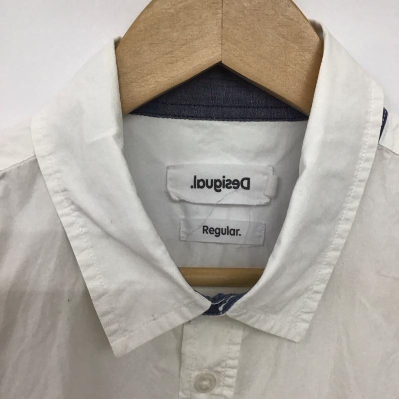 デシグアル Desigual シャツ、ブラウス 長袖 長袖シャツ チェックシャツ カラーシャツ S チェック 白 / ホワイト /  メンズ USED 古着 中古 10147978