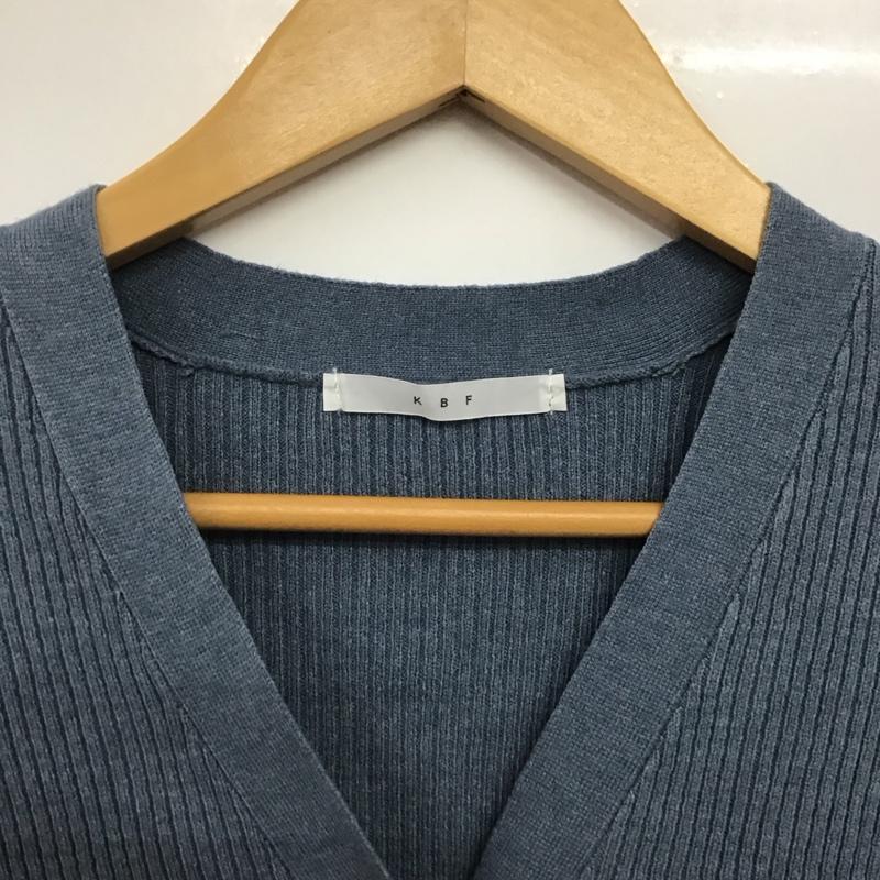 ケービーエフ KBF カーディガン 長袖 KF87-22F030 Vネック リブ ONE SIZE 無地 青 / ブルー /  レディース USED 古着 中古 10146392