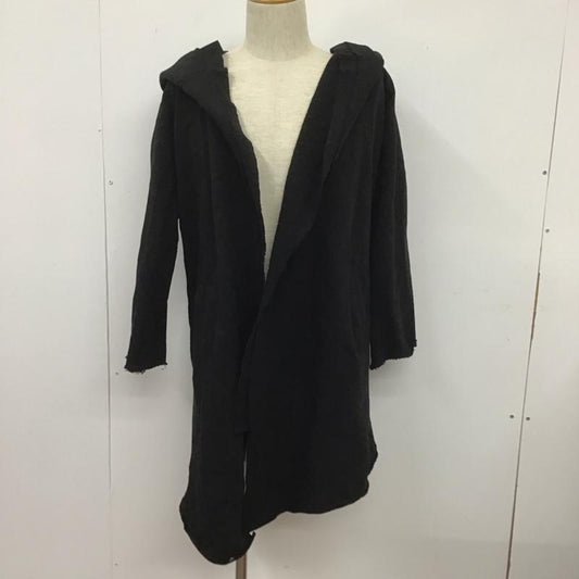ザラメン ZARA MAN パーカー 長袖 スウェット カットオフ ロング丈 L 無地 黒 / ブラック /  メンズ USED 古着 中古 10106789