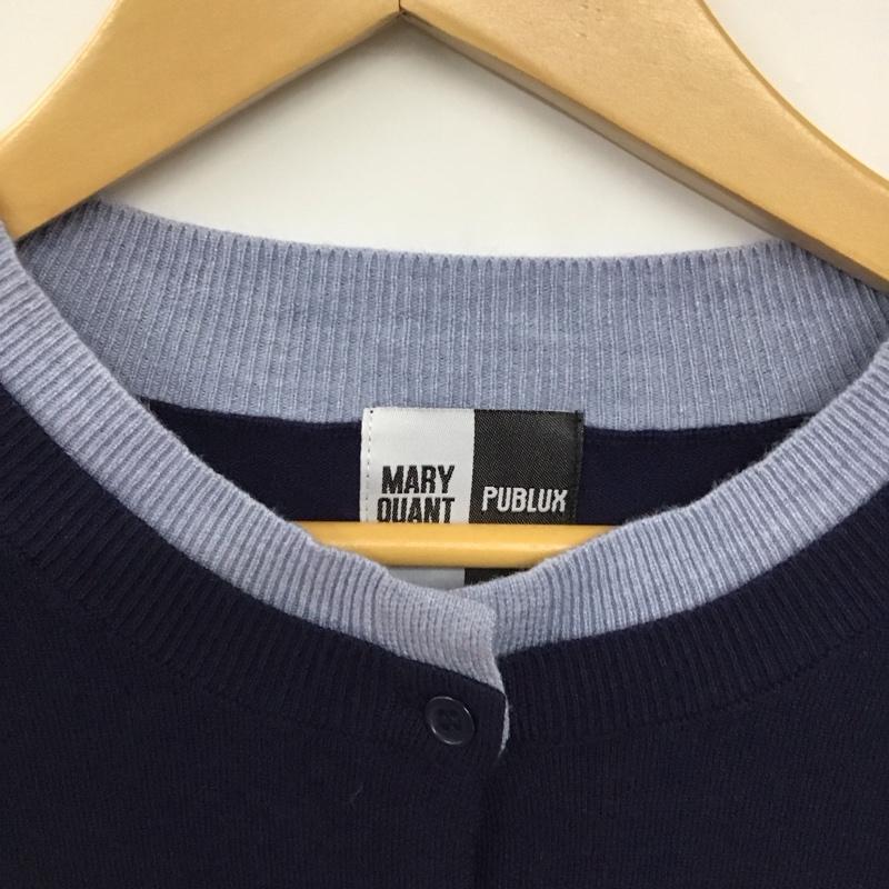 マリークヮント MARY QUANT カーディガン 長袖 FREE 無地 紺 / ネイビー / X 水色 / ライトブルー /  レディース USED 古着 中古 10151242