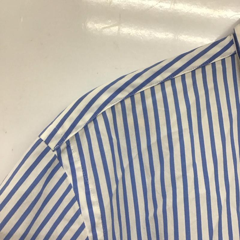 ラルフローレン RALPHLAUREN シャツ、ブラウス 半袖 ボタンダウン ストライプ L ワンポイント 白 / ホワイト / X 水色 / ライトブルー /  メンズ USED 古着 中古 10133573