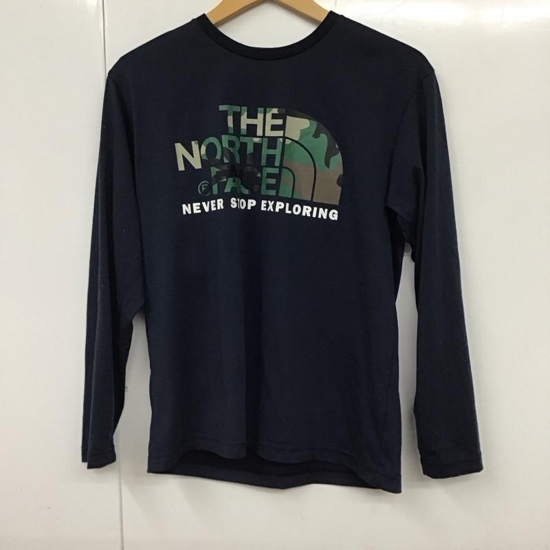 ザノースフェイス THE NORTH FACE カットソー 長袖 nt81520 長袖カットソー プリントTシャツ クルーネックカットソー M ロゴ、文字 紺 / ネイビー /  メンズ USED 古着 中古 10130473