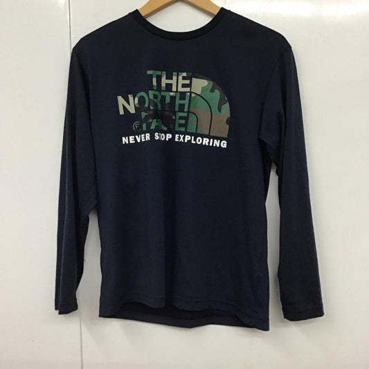 ザノースフェイス THE NORTH FACE カットソー 長袖 nt81520 長袖カットソー プリントTシャツ クルーネックカットソー M ロゴ、文字 紺 / ネイビー /  メンズ USED 古着 中古 10130473