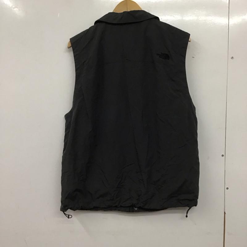 ザノースフェイス THE NORTH FACE ベスト ベスト np11916 EARTHLYVEST ジップアップベスト スタンドカラー ノースリーブカットソー L ロゴ、文字 灰 / グレー /  メンズ USED 古着 中古 10139558