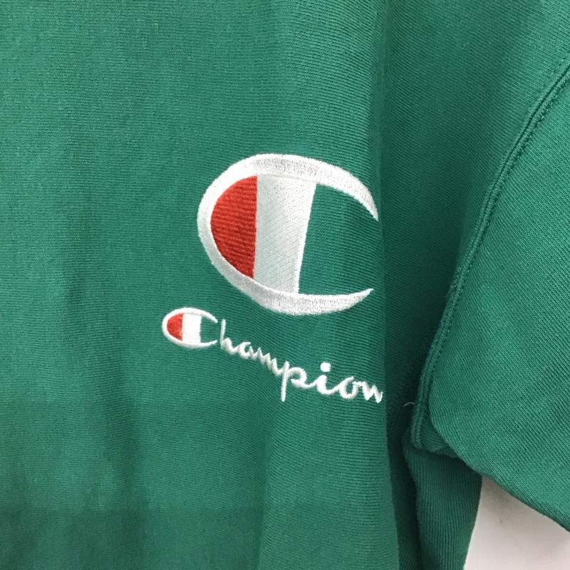 チャンピオン Champion Tシャツ 半袖 半袖カットソー プリントTシャツ クルーネックカットソー L ロゴ、文字 緑 / グリーン /  メンズ USED 古着 中古 10149194