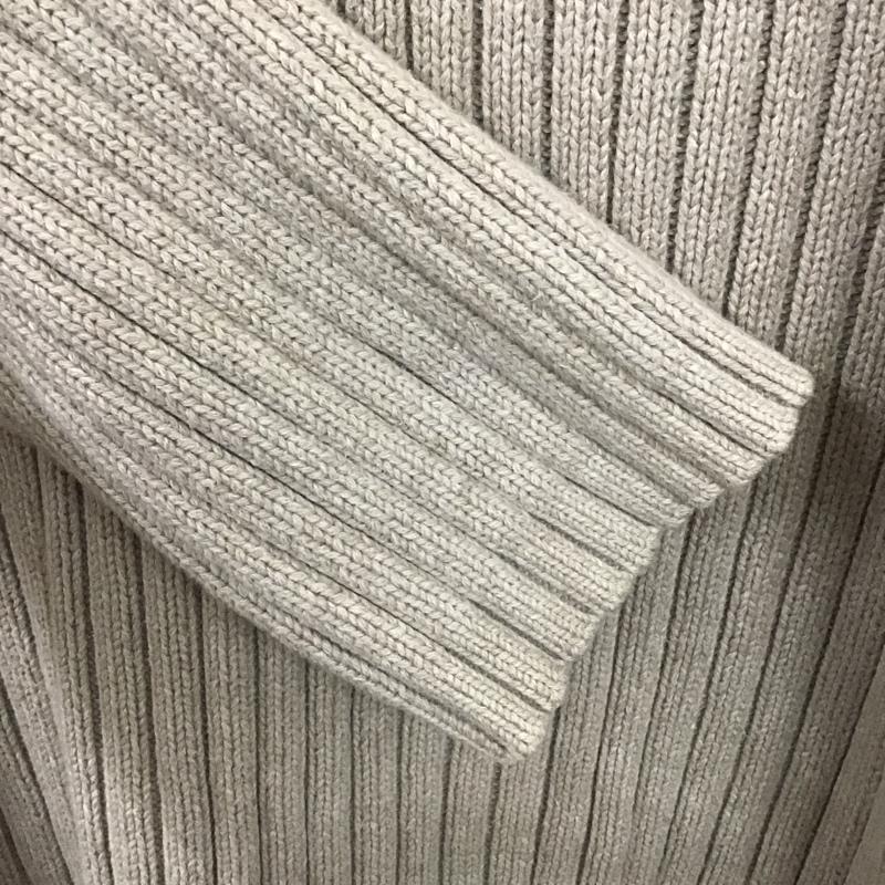 トミーヒルフィガー TOMMY HILFIGER ニット、セーター 長袖 長袖ニットカットソー クルーネック セーター L ロゴ、文字 ベージュ / ベージュ /  メンズ USED 古着 中古 10132379