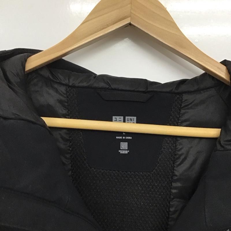 ユニクロ UNIQLO ジャケット、上着 ダウンジャケット 311-449723 ダウンジャケット アウター ジップアップジャケット L 無地 黒 / ブラック /  メンズ USED 古着 中古 10147026