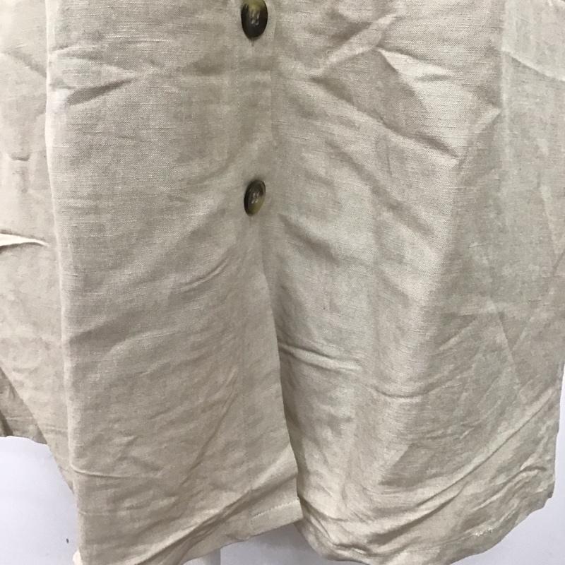 グローバルワーク GLOBAL WORK ワンピース ロングスカート リネン リネン前ボタンワンピ タグ付 M 無地 ベージュ / ベージュ /  レディース USED 古着 中古 10107263