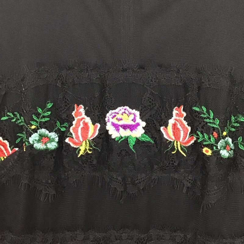 デシグアル Desigual ワンピース ロングスカート 刺繍 チュール M 刺繍 黒 / ブラック /  レディース USED 古着 中古 10131484