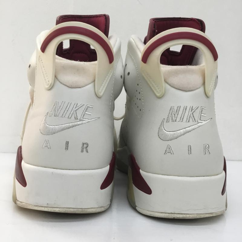ナイキ NIKE スニーカー スニーカー AIR JORDAN 6 RETRO MAROON エアジョーダン 6 レトロ マルーン 384664-116 28.5cm ロゴ、文字 白 / ホワイト / X えんじ / ワインレッド /  メンズ USED 古着 中古 10107072