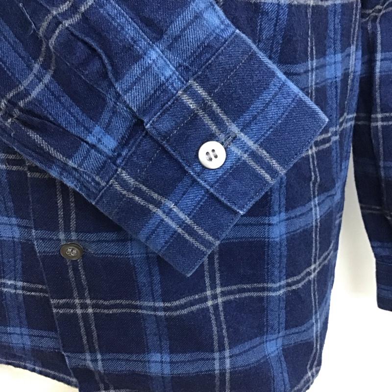 オールドジョーアンドコー OLDJOE&CO. シャツ、ブラウス 長袖 コットン 日本製 ワークシャツ チェック 青 / ブルー / X 紺 / ネイビー /  メンズ USED 古着 中古 10121312