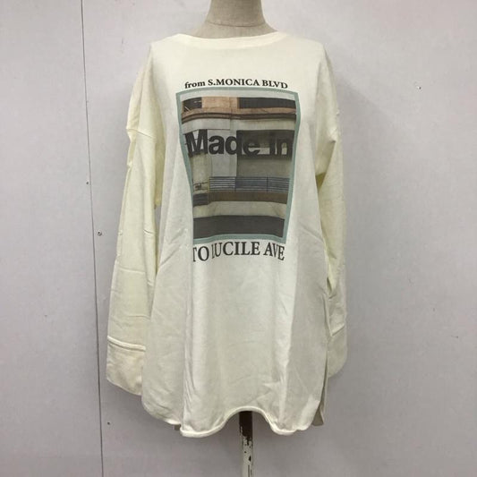 ココ ディール COCO DEAL Tシャツ 長袖 70121108 サイドスリット フォトプリント 2 プリント 白 / ホワイト /  レディース USED 古着 中古 10115091