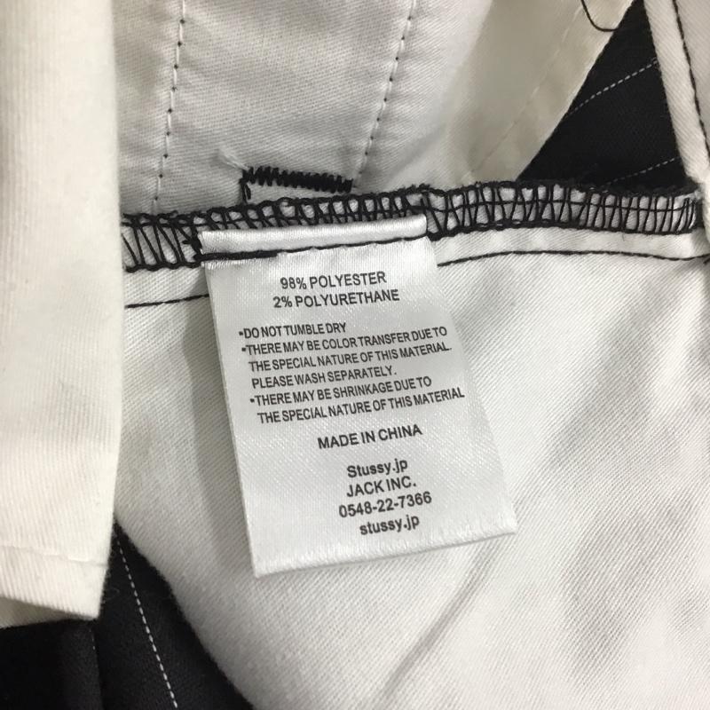 ステューシー STUSSY パンツ スラックス スラックスパンツ ワイドパンツ カジュアルパンツ M ストライプ 黒 / ブラック /  メンズ USED 古着 中古 10139290