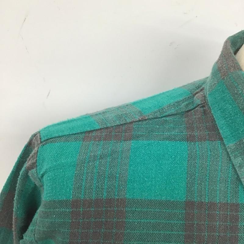古着 USED シャツ、ブラウス 長袖 ボタンダウン M チェック 緑 / グリーン / X 黒 / ブラック /  メンズ USED 古着 中古 10107043