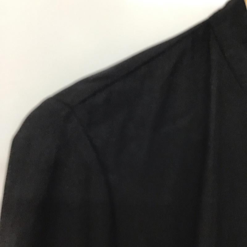 ザラ ZARA ワンピース ひざ丈スカート 4437 273 800 バンドカラー 袖ロールアップ シャツワンピース M 無地 黒 / ブラック /  レディース USED 古着 中古 10142148