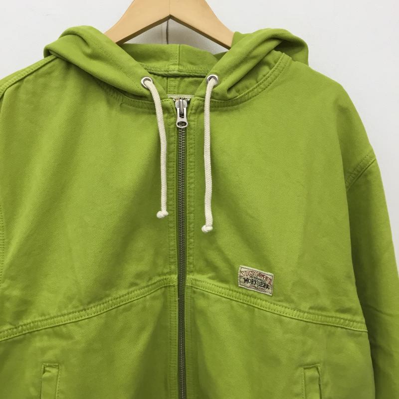 ステューシー STUSSY ジャケット、上着 ジャンパー、ブルゾン Work Jacket Unlined Canvas M ロゴ、文字 黄緑 / イエローグリーン /  メンズ USED 古着 中古 10137895