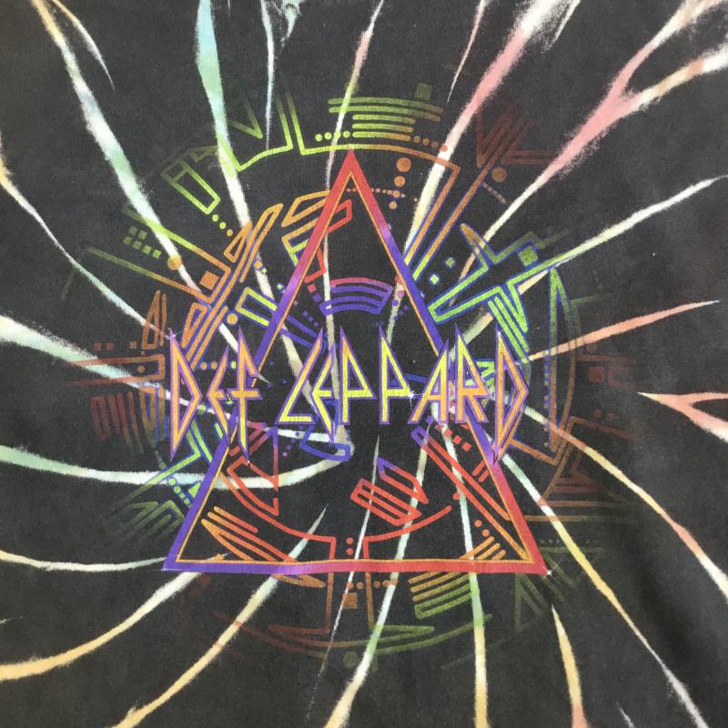 ＵＳフルギ US古着 Tシャツ 半袖 DEFLEPPARD タイダイ柄 バンT M ロゴ、文字 黒 / ブラック / X マルチカラー / マルチカラー /  メンズ USED 古着 中古 10148471