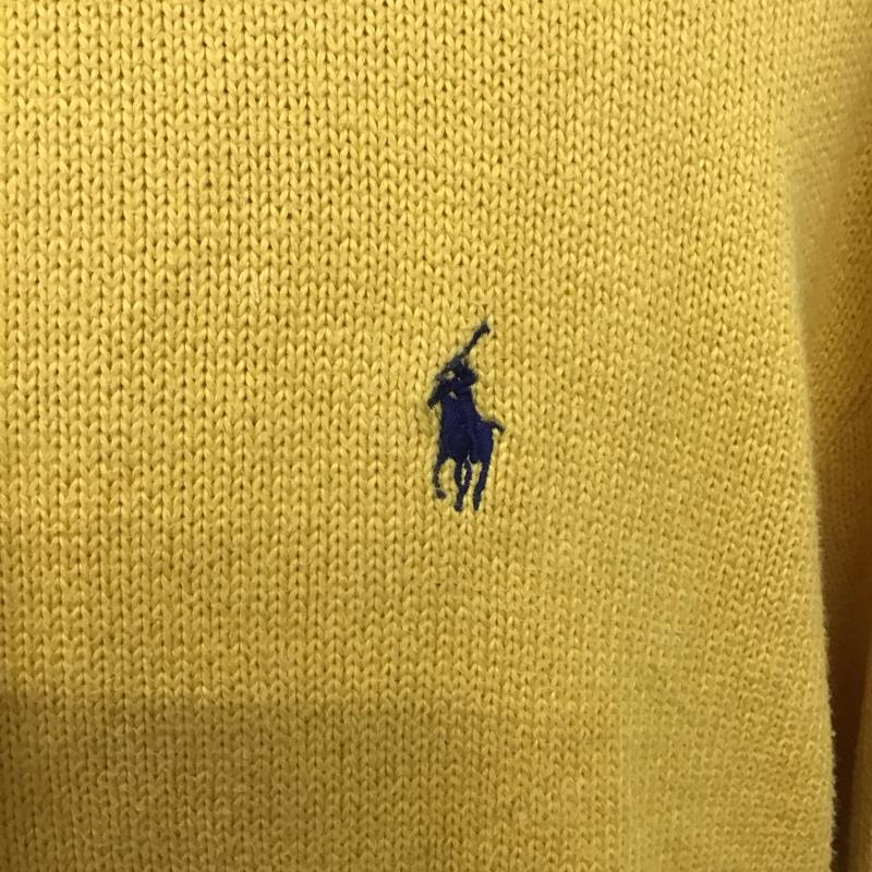 ポロバイラルフローレン Polo by RALPH LAUREN ニット、セーター 長袖 長袖ニットカットソー ニット セーター ジップアップネックニット XL ロゴ、文字 黄 / イエロー /  メンズ USED 古着 中古 10122151