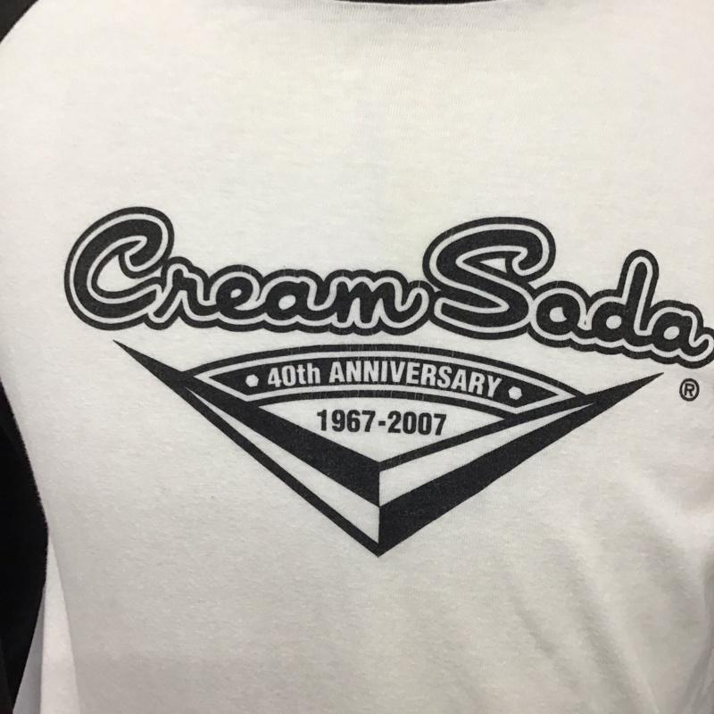 クリームソーダ CREAMSODA Tシャツ 長袖 40周年 S プリント X ロゴ、文字 白 / ホワイト / X 黒 / ブラック /  メンズ USED 古着 中古 10119871